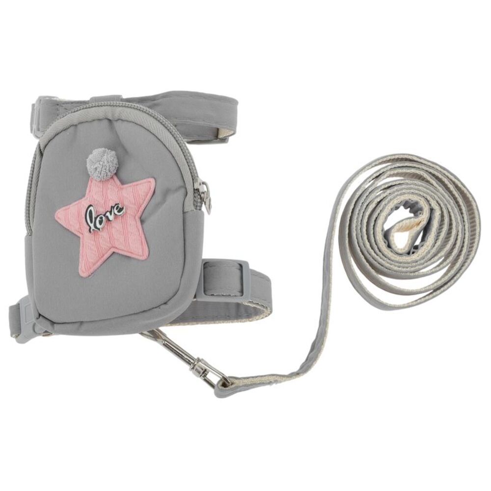 Backpack Pet Leash Kit Large Gray